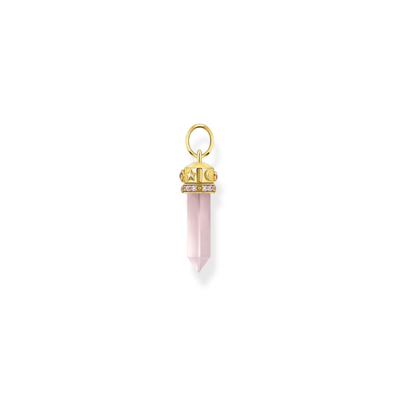 THOMAS SABO Rose Quartz Crystal Pendant Gold Pendants THOMAS SABO 