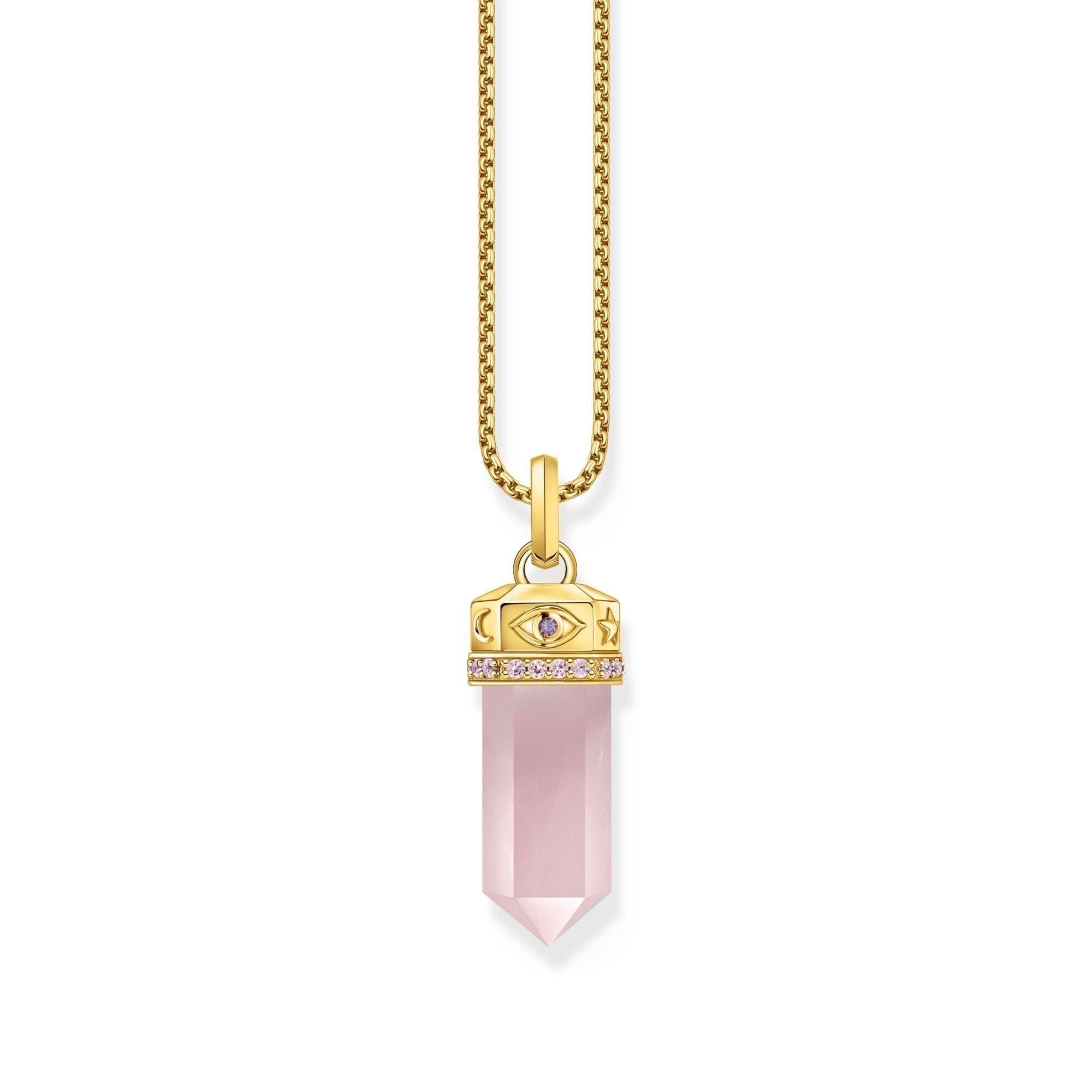 THOMAS SABO Rose Quartz Crystal Pendant Gold Pendants THOMAS SABO 
