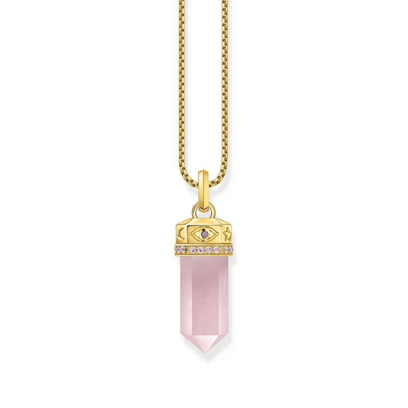 THOMAS SABO Rose Quartz Crystal Pendant Gold Pendants THOMAS SABO 