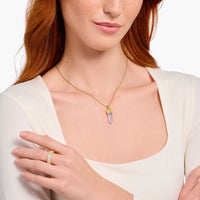 THOMAS SABO Rose Quartz Crystal Pendant Gold Pendants THOMAS SABO 