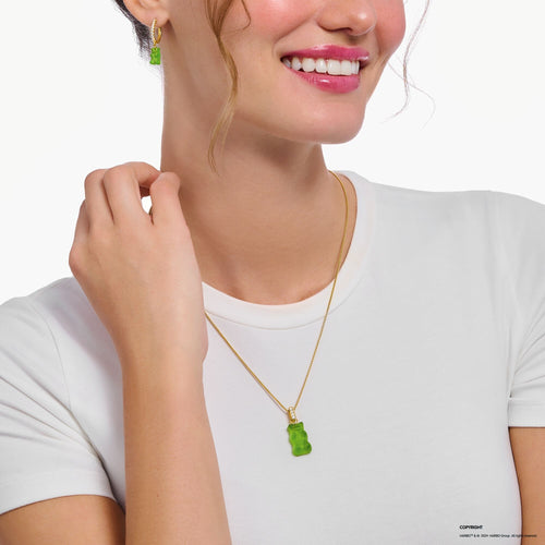 THOMAS SABO Large pendant with green goldbears and zirconia Pendant THOMAS SABO 