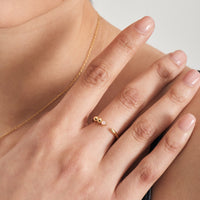 Ania Haie Gold Orb Rose Quartz Adjustable Ring Rings Ania Haie 