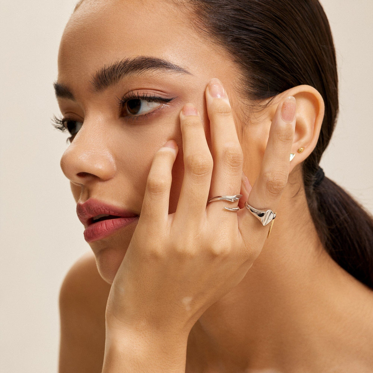 Ania Haie Silver Arrow Adjustable Signet Ring Rings Ania Haie 