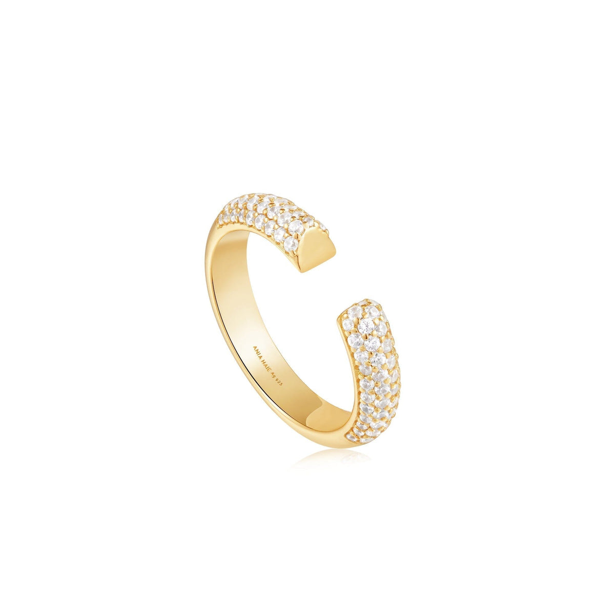 Ania Haie Gold Pave Adjustable Ring Rings Ania Haie 