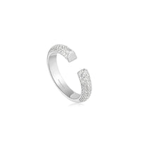 Ania Haie Silver Pave Adjustable Ring Rings Ania Haie 