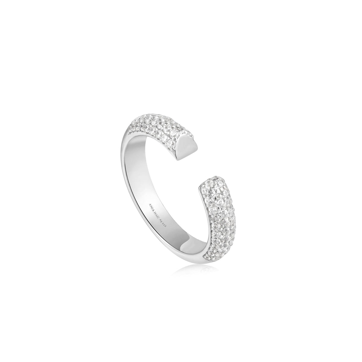Ania Haie Silver Pave Adjustable Ring Rings Ania Haie 