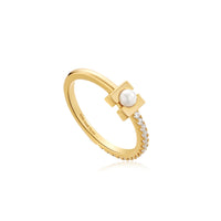 Ania Haie Gold Pearl Modernist Band Rings Rings Ania Haie 