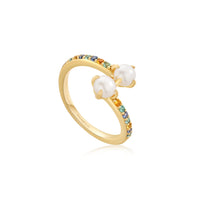 Ania Haie Gold Gem Pearl Adjustable Wrap Rings Rings Ania Haie 