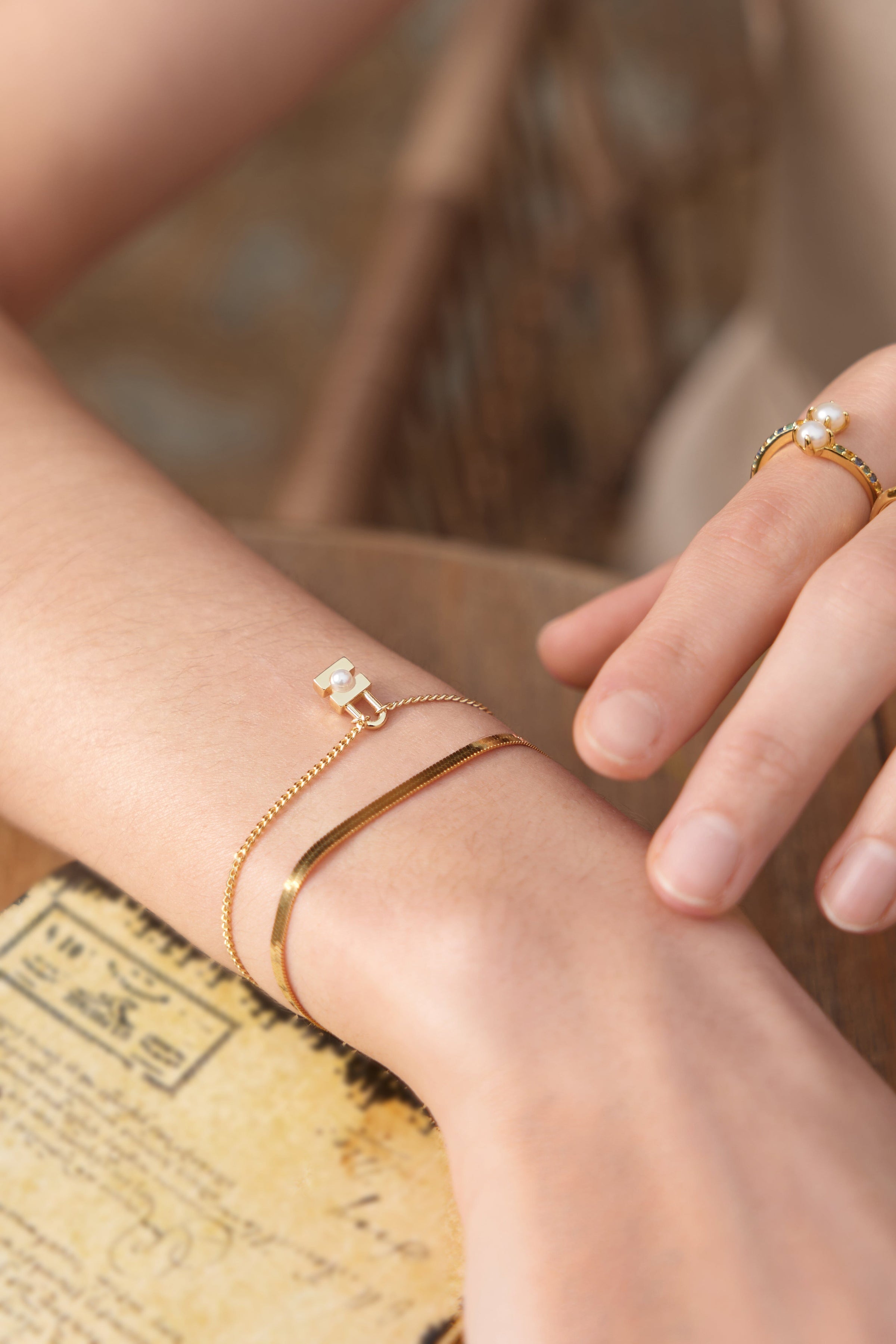 Ania Haie Gold Gem Pearl Adjustable Wrap Rings Rings Ania Haie 