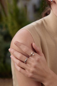 Ania Haie Silver Gem Pearl Adjustable Wrap Rings Rings Ania Haie 