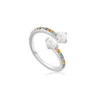 Ania Haie Silver Gem Pearl Adjustable Wrap Rings Rings Ania Haie 