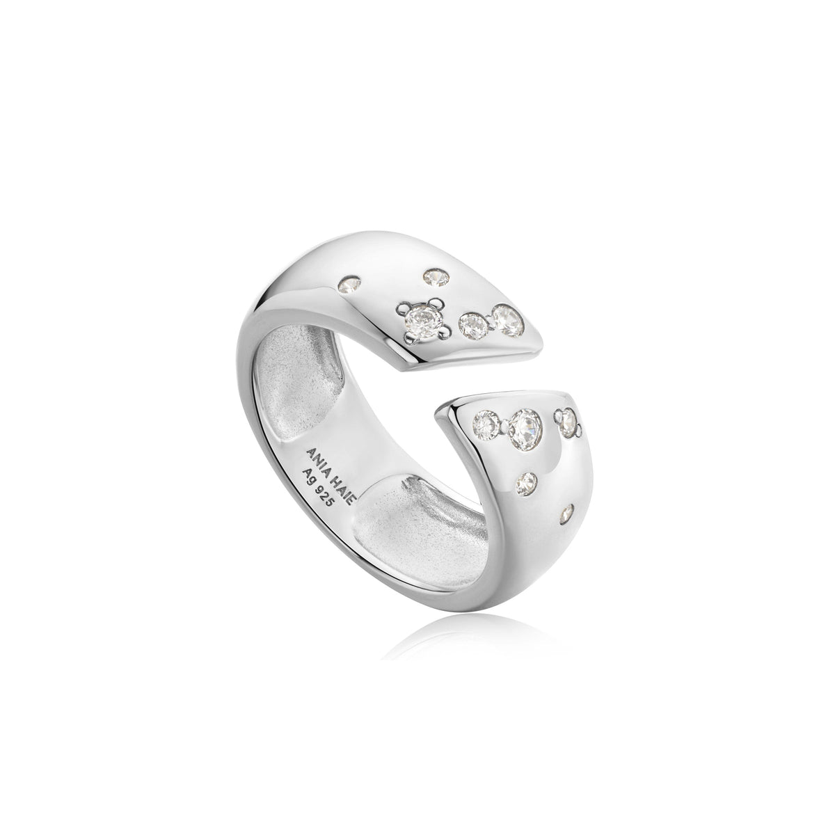 Ania Haie Silver Sparkle Wide Adjustable Rings Rings Ania Haie 