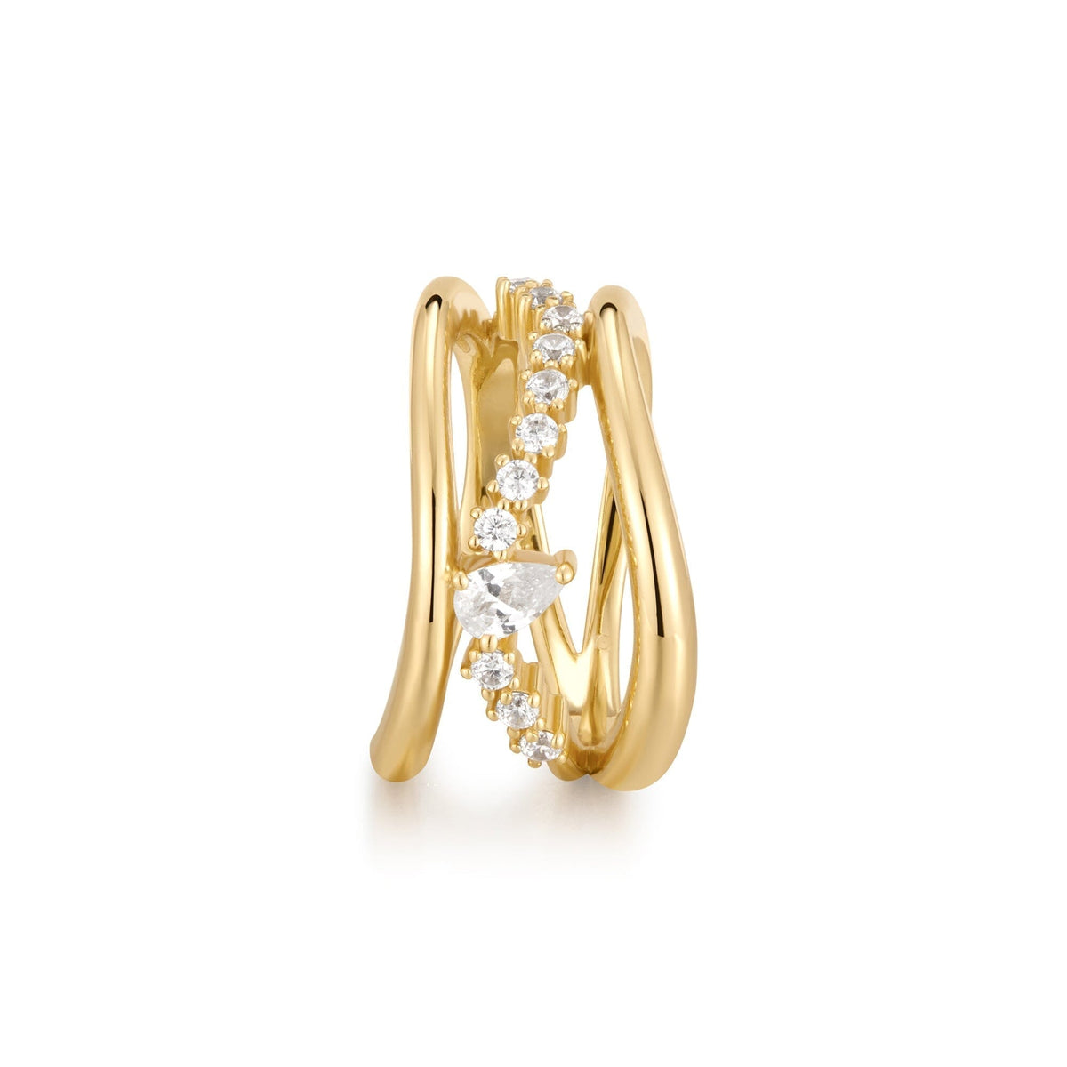 Ania Haie Gold Sparkle Ring Rings Ania Haie 