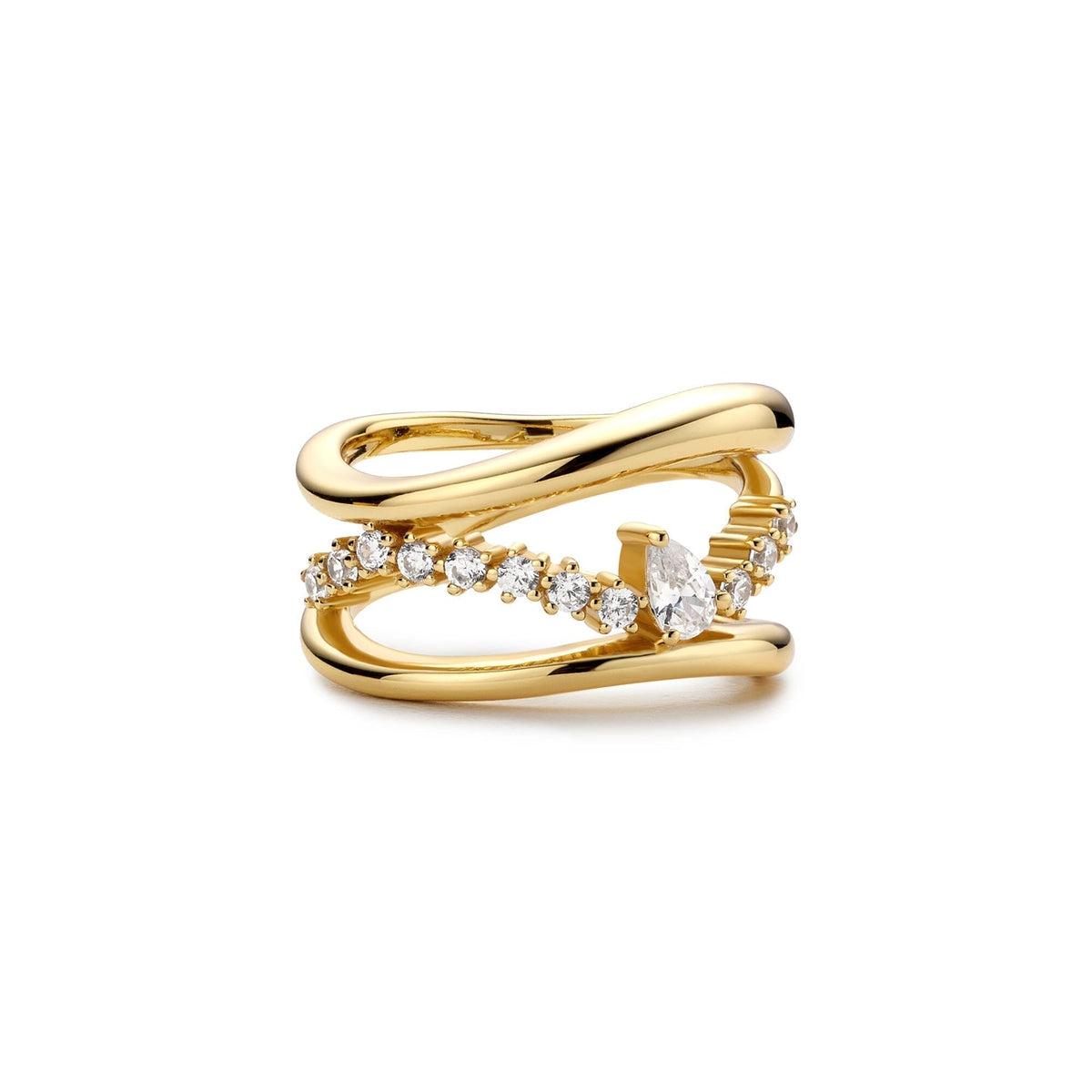 Ania Haie Gold Sparkle Ring Rings Ania Haie 