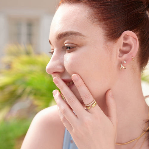 Ania Haie Gold Irregular Twill Adjustable Ring Rings Ania Haie 