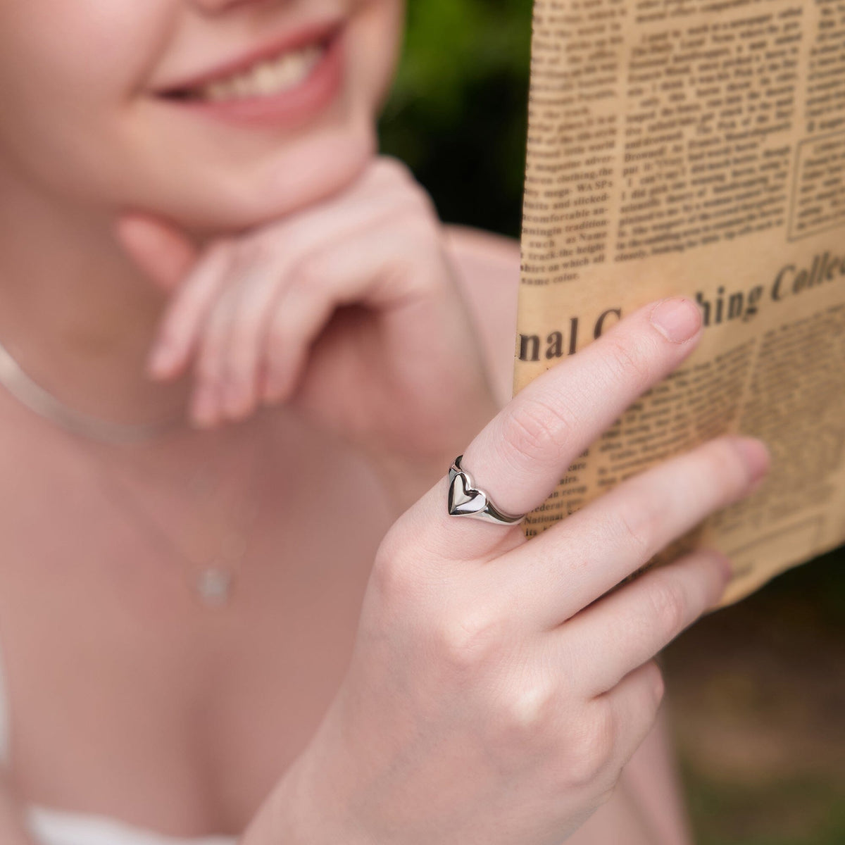 Ania Haie Silver Love Signet Ring Rings Ania Haie 