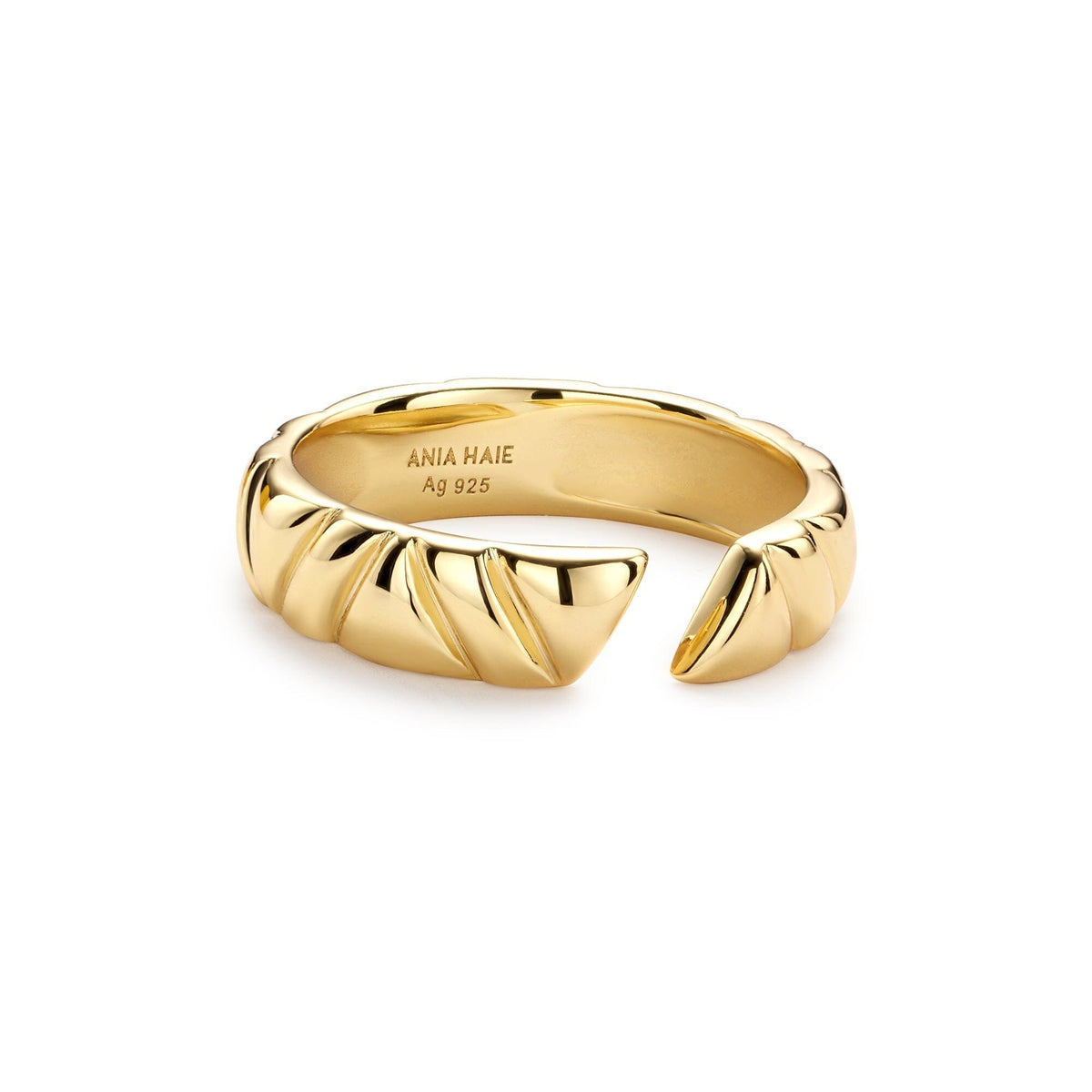 Ania Haie Gold Irregular Twill Adjustable Ring Rings Ania Haie 