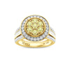 Meera Halo Bezel Set Ring with 1.00ct of Yellow Laboratory Grown Diamonds in 9ct Yellow Gold Rings Bevilles 