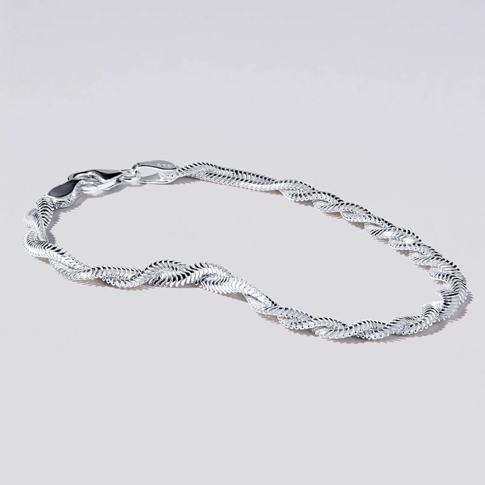 19cm Herring Plait Bracelet in Sterling Silver Bracelets Bevilles 