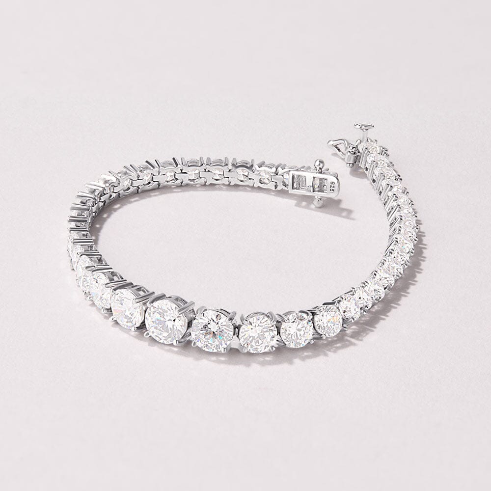18.4cm Sterling Silver Tennis Bracelet with Cubic Zirconia Bracelets Bevilles 