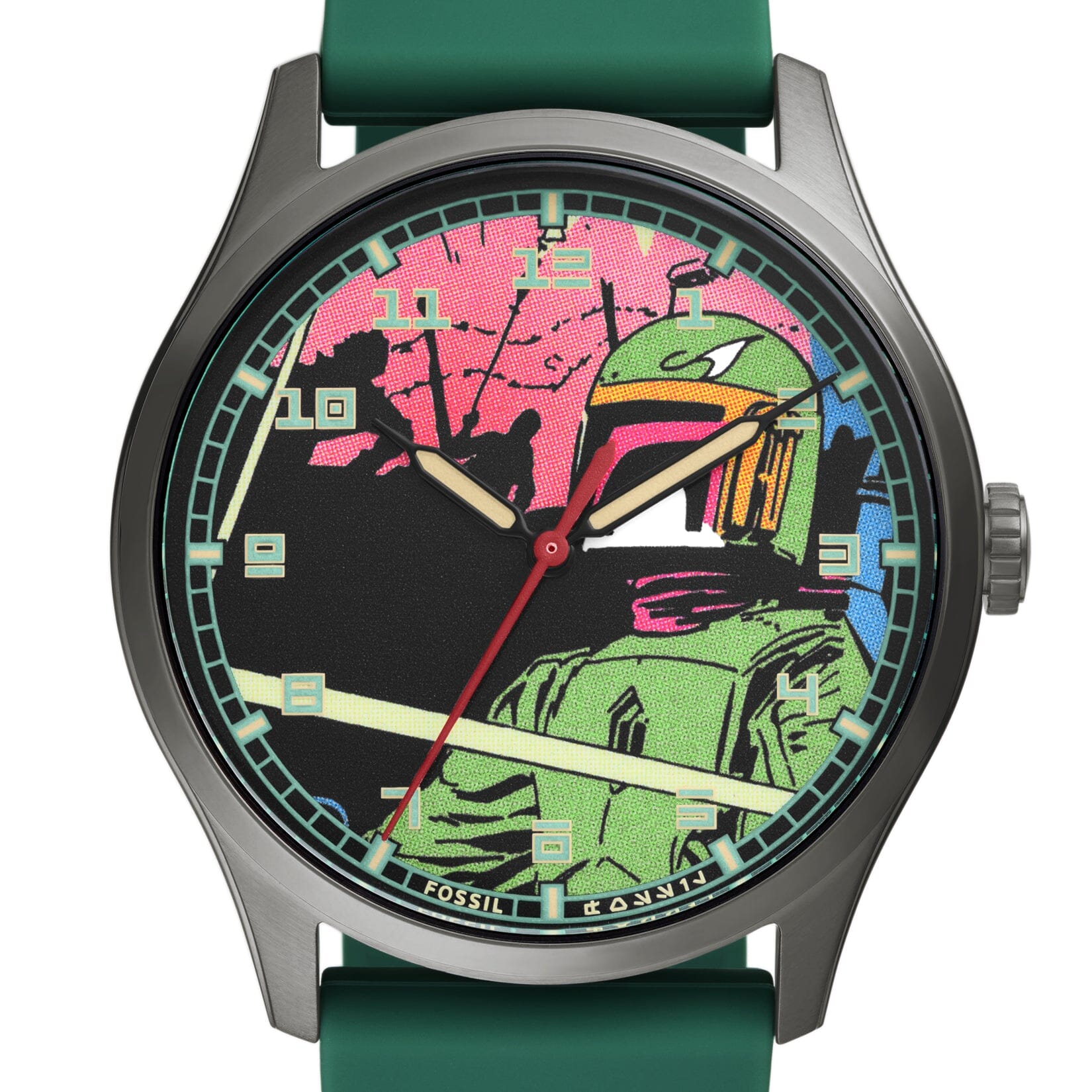 Fossil Special Edition Star Wars Boba Fett Three-Hand Green Silicone Watch SE1106 Watches Fossil 