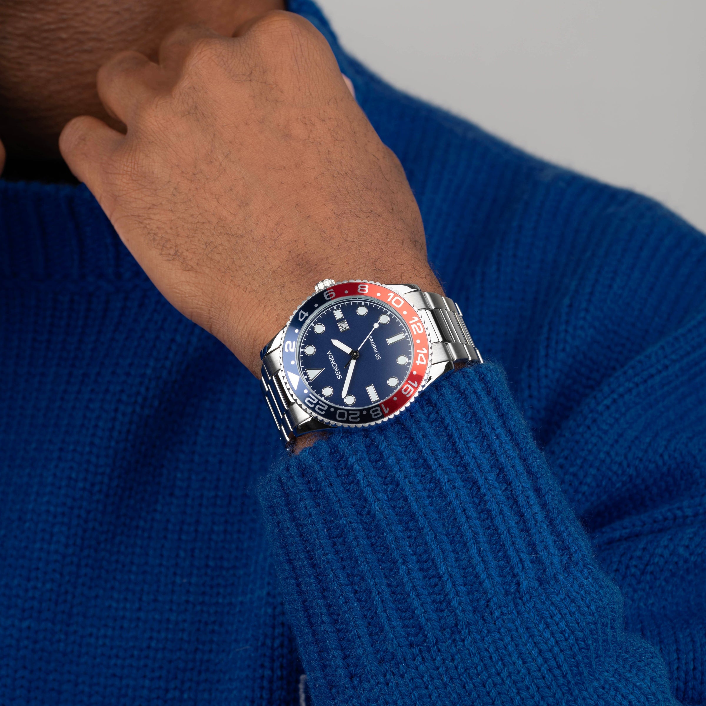 Sekonda Ocean Silver & Blue Watch - SK30196 Watches Sekonda 