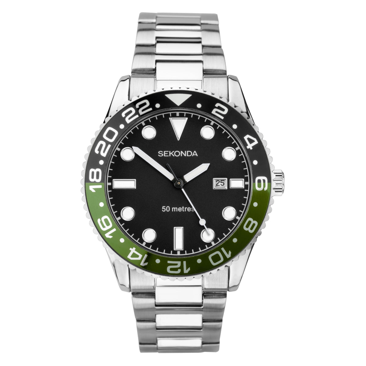 Sekonda Ocean Silver & Black Watch - SK30197 Watches Sekonda 
