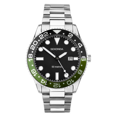 Sekonda Ocean Silver & Black Watch - SK30197 Watches Sekonda 