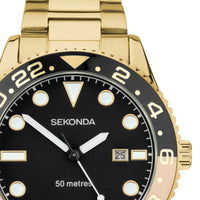 Sekonda Ocean Gold & Black Watch - SK30198 Watches Sekonda 