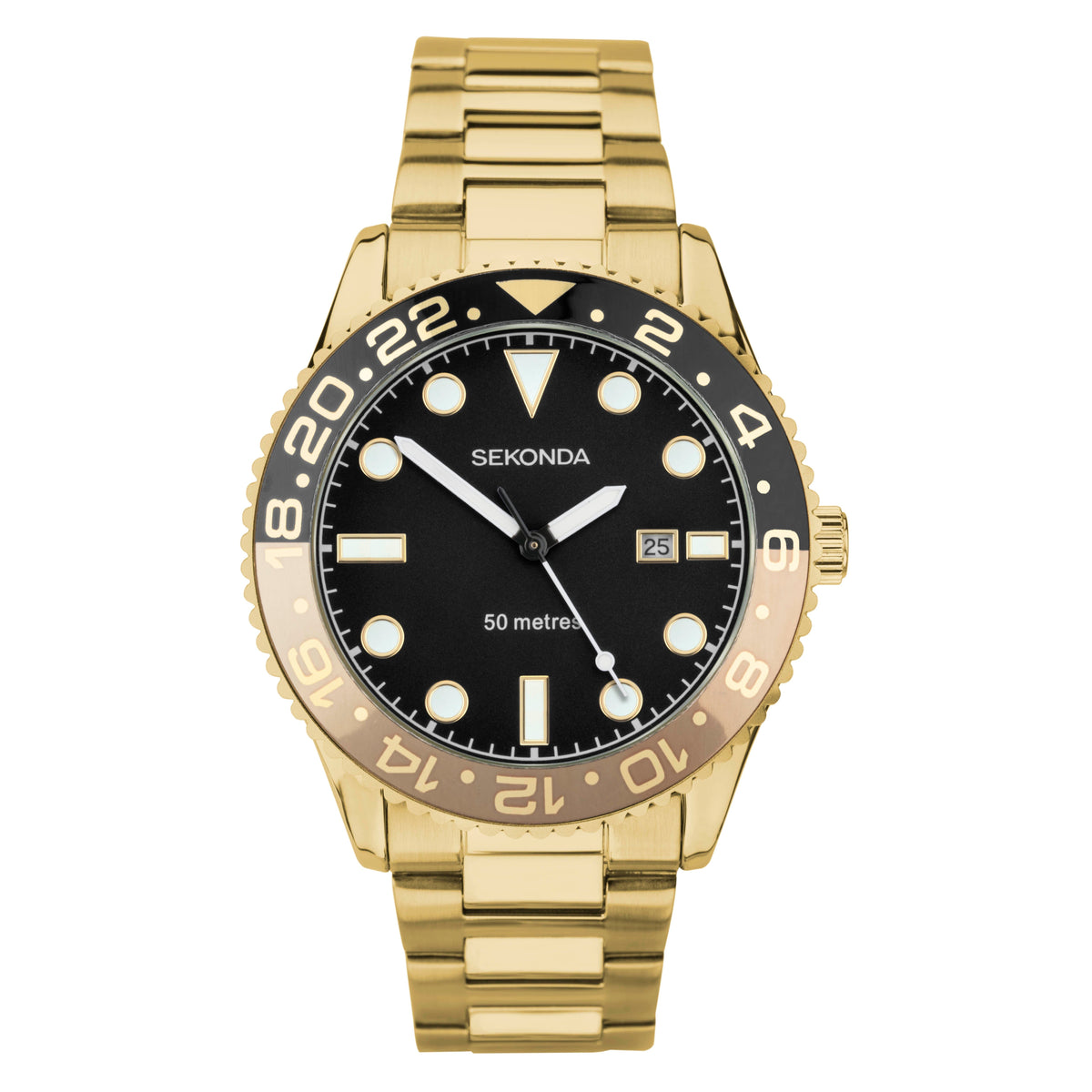 Sekonda Ocean Gold & Black Watch - SK30198 Watches Sekonda 