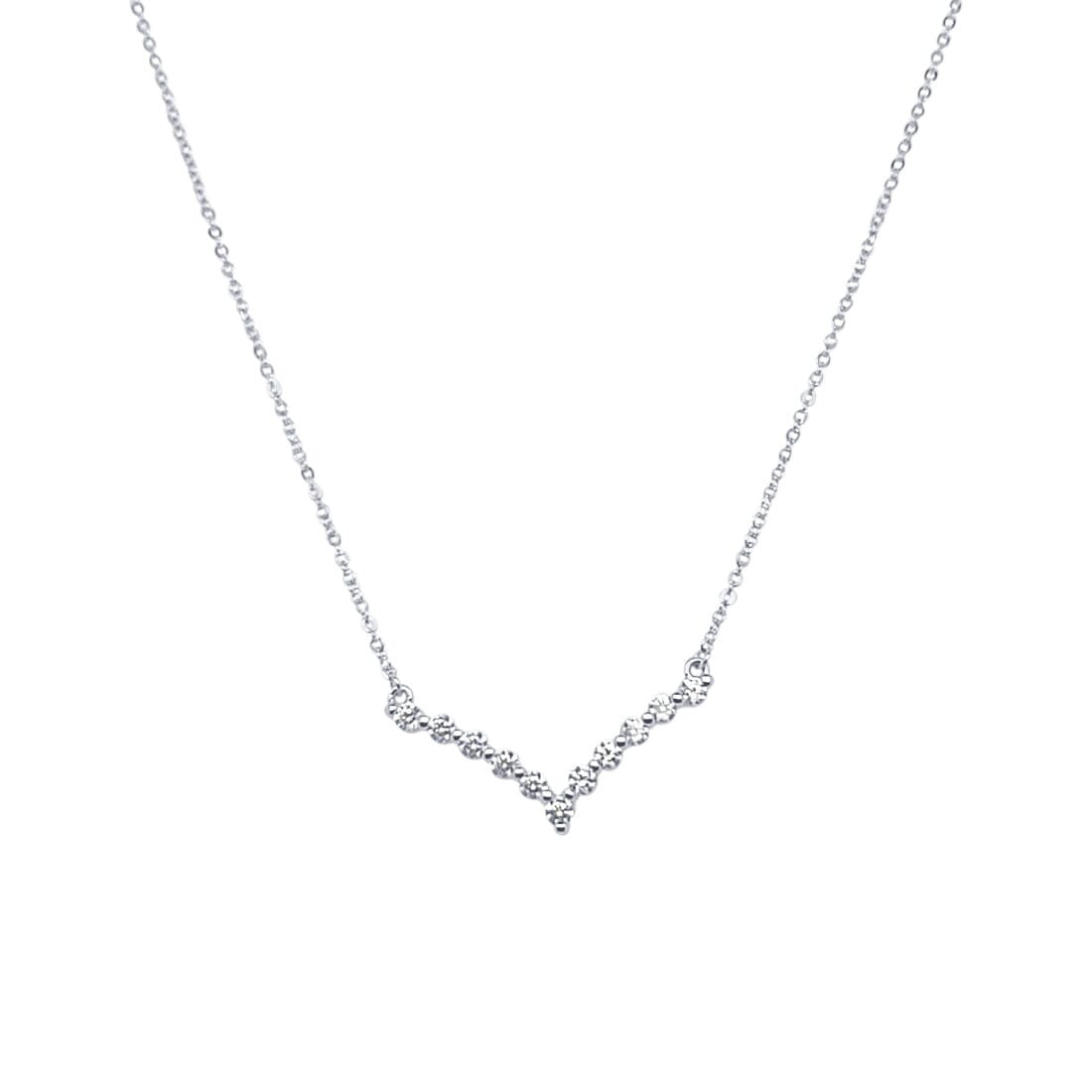 45cm Tennis V Necklace in Sterling Silver Necklaces Bevilles 