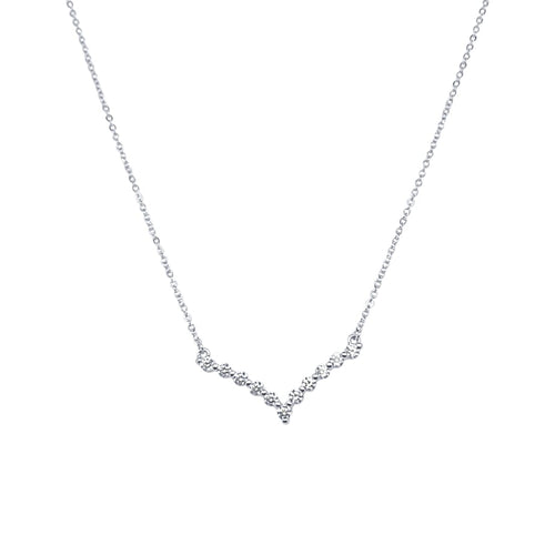 45cm Tennis V Necklace in Sterling Silver Necklaces Bevilles 