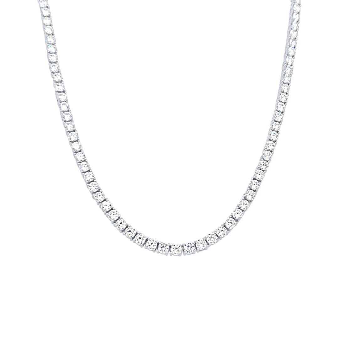 41cm Tennis Claw Necklace with Cubic Zirconia in Sterling Silver Necklaces Bevilles 