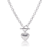 45cm Puff Heart Necklace in Sterling Silver Pendants Bevilles 