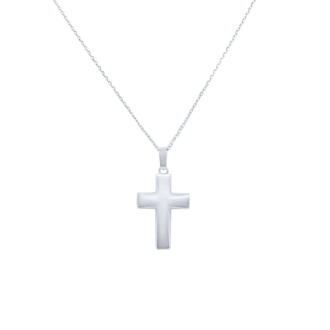 45cm Plain Cross Necklace in Sterling Silver Necklaces Bevilles 
