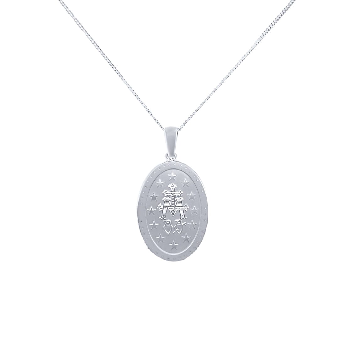 45cm St. Christopher Necklace with Cubic Zirconia in Sterling Silver Necklaces Bevilles 