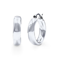 Half Round Hoop Earrings in Sterling Silver Bevilles Jewellers 