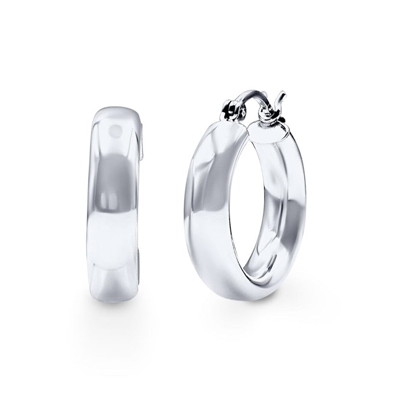 Half Round Hoop Earrings in Sterling Silver Bevilles Jewellers 