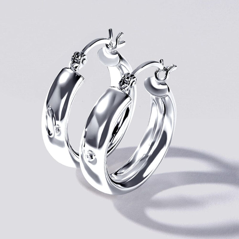 Half Round Hoop Earrings in Sterling Silver Bevilles Jewellers 