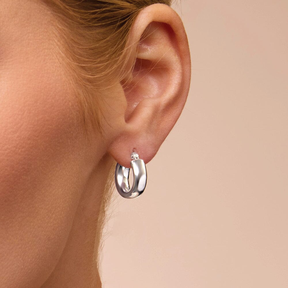 Half Round Hoop Earrings in Sterling Silver Earrings Bevilles 