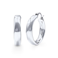 Round Hoop Earrings in Sterling Silver Bevilles Jewellers 