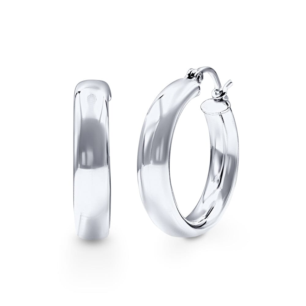 Round Hoop Earrings in Sterling Silver Bevilles Jewellers 
