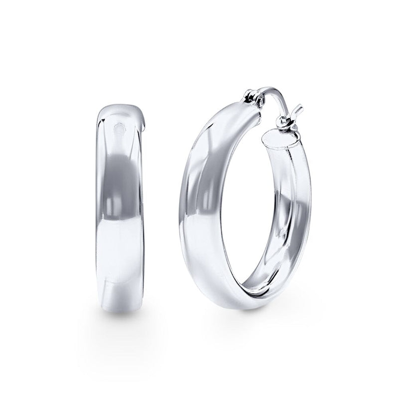 Round Hoop Earrings in Sterling Silver Bevilles Jewellers 
