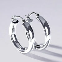 Round Hoop Earrings in Sterling Silver Bevilles Jewellers 