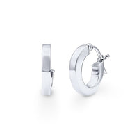 Square Edge Hoop Earrings in Sterling Silver Bevilles Jewellers 