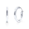 Square Edge Hoop Earrings in Sterling Silver Bevilles Jewellers 