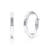 Square Edge Hoop Earrings in Sterling Silver Bevilles Jewellers 
