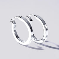 Square Edge Hoop Earrings in Sterling Silver Bevilles Jewellers 