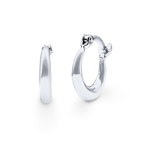 Wide Hoop Earrings in Sterling Silver Bevilles Jewellers 