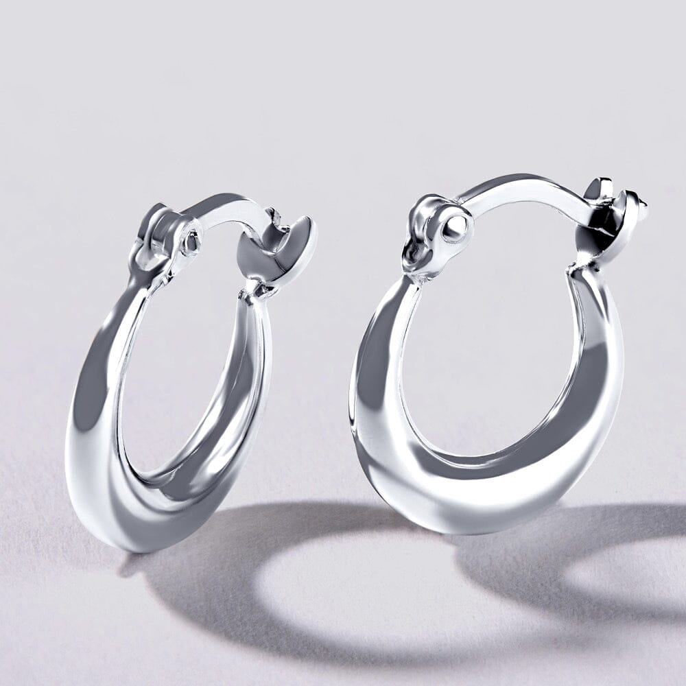 Wide Hoop Earrings in Sterling Silver Bevilles Jewellers 